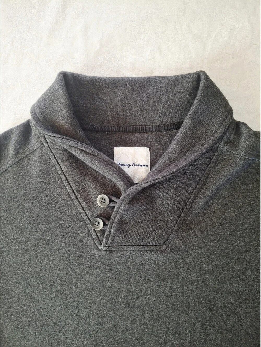 Tommy Bahama Martinique Pima Cotton Sweatshirt/Shawl Long Sleeve Gray Men's XL